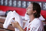 CINCINNATI, OH - MAY 11: Mike Leake #44 of the Cincinnati Reds looks on after giving up three runs in the first inning against the Washington Nationals at Great American Ball Park on May 11, 2012 in Cincinnati, Ohio. (Photo by Joe Robbins/Getty Images)