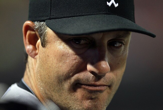 ARLINGTON, TX - APRIL 07:  Manager Robin Ventura of the Chicago White Sox during a game against the Texas Rangers at Rangers Ballpark in Arlington on April 7, 2012 in Arlington, Texas.  (Photo by Ronald Martinez/Getty Images)