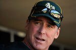 PHOENIX, AZ - MARCH 10:  Manager Bob Melvin of the Oakland Athletics before the start of a spring training baseball game against the Cincinnati Reds at the Phoenix Municipal Stadium on March 10, 2012 in Phoenix, Arizona.  (Photo by Kevork Djansezian/Getty Images)