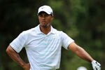 PONTE VEDRA BEACH, FL - MAY 12:  Tiger Woods of the United States looks on from the ninth hole during the third round of THE PLAYERS Championship held at THE PLAYERS Stadium course at TPC Sawgrass on May 12, 2012 in Ponte Vedra Beach, Florida.  (Photo by Sam Greenwood/Getty Images)