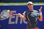 BARCELONA, SPAIN - APRIL 26:  Andy Murray of Great Britain returns a ball to Santiago Giraldo of Colombia during their match on day 4 of the ATP 500 World Tour Barcelona Open Banco Sabadell 2012 tennis tournament at the Real Club de Tenis on April 26, 2012 in Barcelona, Spain. Andy Murray won 6-1, 6-2.  (Photo by David Ramos/Getty Images)