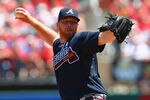 ST. LOUIS, MO - MAY 13: Starter Tommy Hanson #48 of the Atlanta Braves pitches against the St. Louis Cardinals at Busch Stadium on May 13, 2012 in St. Louis, Missouri. (Photo by Dilip Vishwanat/Getty Images)
