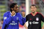 MUNICH, GERMANY - APRIL 12:   Didier Drogba of Chelsea celebrates scoring his teams second goal during the UEFA Champions League quarter final second leg match between Bayern Munich and Chelsea at the Olympic Stadium, on April 12, 2005 in Munich, Germany.  (Photo by Stuart Franklin/Getty Images)