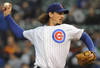 CHICAGO, IL - MAY 07: Jeff Samardzija #29 of the Chicago Cubs pitches against the Atlanta Braves in the first inning on May 7, 2012 at Wrigley Field in Chicago, Illinois.  (Photo by David Banks/Getty Images)