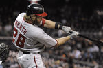SAN DIEGO, CA - APRIL 26: Jayson Werth #28 of the Washington Nationals hits a solo home run during the seventh inning of  a baseball game against the San Diego Padres at Petco Park on April 26, 2012 in San Diego, California.  (Photo by Denis Poroy/Getty Images)