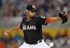 MIAMI, FL - MAY 14: Anibal Sanchez #19 of the Miami Marlins pitches during a game against the Pittsburgh Pirates at Marlins Park on May 14, 2012 in Miami, Florida.  (Photo by Sarah Glenn/Getty Images)
