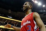 MEMPHIS, TN - MAY 13:  Chris Paul #3 of the Los Angeles Clippers celebrates after their 82-72 win over the Memphis Grizzlies in Game Seven of the Western Conference Quarterfinals in the 2012 NBA Playoffs at FedExForum on May 13, 2012 in Memphis, Tennessee.  NOTE TO USER: User expressly acknowledges and agrees that, by downloading and or using this photograph, User is consenting to the terms and conditions of the Getty Images License Agreement  (Photo by Kevin C. Cox/Getty Images)