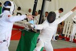 ROME, ITALY - MAY 11:  Nicola Benedetti (R) of Italy fights during the Fencing during the modern pentathlon World Championships at Ippodromo di Tor di Quinto on May 11, 2012 in Rome, Italy.  (Photo by Paolo Bruno/Getty Images)