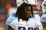 ORCHARD PARK, NY - DECEMBER 04:  Chris Johnson #28 of the Tennessee Titans stands on the field during a time out  against the Buffalo Bills at Ralph Wilson Stadium on December 4, 2011 in Orchard Park, New York.Tennessee won 23-17.  (Photo by Rick Stewart/Getty Images)