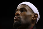 MIAMI, FL - MAY 13:  Forward Lebron James #6 of the Miami Heat warms up prior to playing the Indiana Pacers in Game One of the Eastern Conference Semifinals in the 2012 NBA Playoffs on May 13, 2012 at the American Airines Arena in Miami, Florida. The Heat defeated the Pacers 95-86. NOTE TO USER: User expressly acknowledges and agrees that, by downloading and or using this photograph, User is consenting to the terms and conditions of the Getty Images License Agreement.  (Photo by Marc Serota/Getty Images)