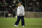PALO ALTO, CA - NOVEMBER 28:  Notre Dame head coach Charlie Weis walks back to the sideline after speaking to his team during their game against the Stanford Cardinal at Stanford Stadium on November 28, 2009 in Palo Alto, California.  (Photo by Ezra Shaw/Getty Images)