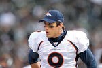OAKLAND, CA - NOVEMBER 06:  Brady Quinn #9 of the Denver Broncos stands on the sidelines during their game against the Oakland Raiders at O.co Coliseum on November 6, 2011 in Oakland, California.  (Photo by Ezra Shaw/Getty Images)