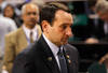 GREENSBORO, NC - MARCH 16:  Head coach Mike Krzyzewski of the Duke Blue Devils walks off the court after losing to the Lehigh Mountain Hawks 75-70 during the second round of the 2012 NCAA Men's Basketball Tournament at Greensboro Coliseum on March 16, 2012 in Greensboro, North Carolina.  (Photo by Mike Ehrmann/Getty Images)
