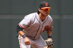 PHOENIX, AZ - APRIL 08:  Infielder Brandon Crawford #35 of the San Francisco Giants in action during the MLB game against the Arizona Diamondbacks at Chase Field on April 8, 2012 in Phoenix, Arizona.  The Diamondbacks defeated the Giants 7-6.  (Photo by Christian Petersen/Getty Images)