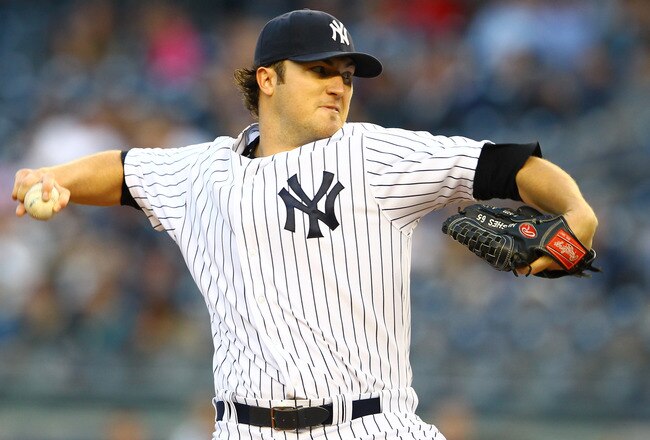 NEW YORK, NY - MAY 01:  Phil Hughes #65 of the New York Yankees pitches against the Baltimore Orioles  during their game on May 1, 2012 at Yankee Stadium in the Bronx borough of New York City.  (Photo by Al Bello/Getty Images)