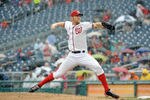 WASHINGTON, DC - MAY 15:  Stephen Strasburg #37 of the Washington Nationals pitches against the San Diego Padres at Nationals Park on May 15, 2012 in Washington, DC.  (Photo by Greg Fiume/Getty Images)