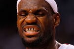 MIAMI, FL - MAY 15:  LeBron James #6 of the Miami Heat looks on during Game Two of the Eastern Conference Semifinals in the 2012 NBA Playoffs against the Indiana Pacers at AmericanAirlines Arena on May 15, 2012 in Miami, Florida. NOTE TO USER: User expressly acknowledges and agrees that, by downloading and/or using this Photograph, User is consenting to the terms and conditions of the Getty Images License Agreement.  (Photo by Mike Ehrmann/Getty Images)
