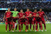 MADRID, SPAIN - APRIL 25:  Bayern Munich line up during the UEFA Champions League Semi Final second leg between Real Madrid CF and Bayern Munich at The Bernabeu Stadium on April 25, 2012 in Madrid, Spain.  (Photo by Shaun Botterill/Getty Images)