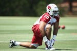 TEMPE, AZ - MAY 11:  Tackle Bobby Massie #70 of the Arizona Cardinals stretches in the minicamp at the team's training center facility on May 11, 2012 in Tempe, Arizona.  (Photo by Christian Petersen/Getty Images)
