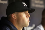NEW YORK, NY - MAY 10:  Brett Gardner #11 of the New York Yankees looks on from the bench during the game against the Tampa Bay Rays at Yankee Stadium on May 10, 2012 in the Bronx borough of New York City.  (Photo by Mike Stobe/Getty Images)