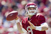 FAYETTEVILLE, AR - APRIL 21:   Quarterback Tyler Wilson #8 of the Arkansas Razorbacks Red Team throws a pass during the Spring Game at Donald W. Reynolds Stadium on April 21, 2012 in Fayetteville, Arkansas.  (Photo by Wesley Hitt/Getty Images)