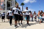 JACKSONVILLE, FL - JULY 28:  Members of the Jacksonville Jaguars enter the training camp facilities at Florida Blue Health and Wellness practice fields on July 28, 2011 in Jacksonville, Florida.  (Photo by Sam Greenwood/Getty Images)