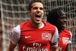 LONDON, ENGLAND - MAY 05:  Robin van Persie of Arsenal celebrates scoring their third goal during the Barclays Premier League match between Arsenal and Norwich City at the Emirates Stadium on May 5, 2012 in London, England.  (Photo by Bryn Lennon/Getty Images)