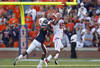 AUBURN - OCTOBER 16:  Wide receiver Greg Childs #85 of the Arkansas Razorbacks catches a pass behind defensive back Neiko Thorpe #15 of the Auburn Tigers during the game at Jordan-Hare Stadium on October 16, 2010 in Auburn, Alabama.  The Tigers beat the Razorbacks 65-43.  (Photo by Mike Zarrilli/Getty Images)