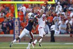 AUBURN - OCTOBER 16:  Wide receiver Greg Childs #85 of the Arkansas Razorbacks catches a pass behind defensive back Neiko Thorpe #15 of the Auburn Tigers during the game at Jordan-Hare Stadium on October 16, 2010 in Auburn, Alabama.  The Tigers beat the Razorbacks 65-43.  (Photo by Mike Zarrilli/Getty Images)