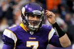MINNEAPOLIS, MN - DECEMBER 4: Christian Ponder #7 of the Minnesota Vikings reacts to throwing an interception for a Denver Broncos touchdown in the first quarter on December 4, 2011 at Mall of America Field at the Hubert H. Humphrey Metrodome in Minneapolis, Minnesota. (Photo by Hannah Foslien/Getty Images)