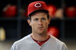 MILWAUKEE, WI - MAY 07: Drew Stubbs #6 of the Cincinnati Reds gets ready in the dugout before the game against the Milwaukee Brewers at Miller Park on May 07, 2012 in Milwaukee, Wisconsin. (Photo by Mike McGinnis/Getty Images)