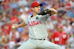 WASHINGTON, DC - AUGUST 20:  Roy Oswalt #44 of the Philadelphia Phillies pitches against the Washington Nationals at Nationals Park on August 20, 2011 in Washington, DC.  (Photo by Greg Fiume/Getty Images)