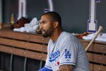 DENVER, CO - MAY 01:  Matt Kemp #27 of the Los Angeles Dodgers looks on from the dugout against the Colorado Rockies at Coors Field on May 1, 2012 in Denver, Colorado.  (Photo by Doug Pensinger/Getty Images)