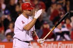 ANAHEIM, CA - MAY 04:  Albert Pujols #5 of the Los Angeles Angels of Anaheim reacts after striking out to end the sixth inning against the Toronto Blue Jays at Angel Stadium of Anaheim on May 4, 2012 in Anaheim, California.  (Photo by Stephen Dunn/Getty Images)