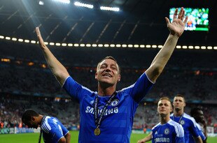 MUNICH, GERMANY - MAY 19: John Terry of Chelsea celebrates after their victory in the UEFA Champions League Final between FC Bayern Muenchen and Chelsea at the Fussball Arena München on May 19, 2012 in Munich, Germany.  (Photo by Laurence Griffiths/Getty Images)