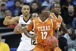 KANSAS CITY, MO - MARCH 09:  Myck Kabongo #12 of the Texas Longhorns controls the ball in the first half against the Missouri Tigers during the semifinals of the 2012 Big 12 Men's Basketball Tournament at Sprint Center on March 9, 2012 in Kansas City, Missouri.  (Photo by Jamie Squire/Getty Images)