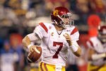 SAN FRANCISCO, CA - OCTOBER 13:  Matt Barkley #7 of the USC Trojans in action against the California Golden Bears at AT&T Park on October 13, 2011 in San Francisco, California.  (Photo by Ezra Shaw/Getty Images)