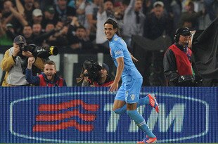 ROME, ITALY - MAY 20:  Edinson Cavani of Napoli celebrates after scoring the opening goal during the Tim Cup final match between Juventus FC and SSC Napoli at Olimpico Stadium on May 20, 2012 in Rome, Italy.  (Photo by Giuseppe Bellini/Getty Images)