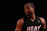 NEW YORK, NY - MAY 06:  Dwyane Wade #3 of the Miami Heat looks on against the New York Knicks in Game Four of the Eastern Conference Quarterfinals in the 2012 NBA Playoffs on May 6, 2012 at Madison Square Garden in New York City. NOTE TO USER: User expressly acknowledges and agrees that, by downloading and or using this photograph, User is consenting to the terms and conditions of the Getty Images License Agreement  (Photo by Jeff Zelevansky/Getty Images)
