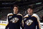 DALLAS - JANUARY 23:  (L-R) Shea Weber and Alexander Radulov of the Wast YoungStars team pose for a photo prior to the 2007 NHL Youngstars Game at the American Airlines Center on January 23, 2007 in Dallas, Texas.  (Photo by Dave Sandford/Getty Images)