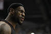 INDIANAPOLIS, IN - MAY 20: Lebron James #6 of the Miami Heat reacts after dunking the ball against the Indiana Pacers in Game Four of the Eastern Conference Semifinals in the 2012 NBA Playoffs at Bankers Life Fieldhouse on May 20, 2012 in Indianapolis, Indiana. The Heat defeated the Pacers 101-93. NOTE TO USER: User expressly acknowledges and agrees that, by downloading and/or using this photograph, User is consenting to the terms and conditions of the Getty Images License Agreement. (Photo by Jonathan Daniel/Getty Images)
