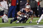 FOXBORO, MA - JANUARY 14:  Wes Welker #83 of the New England Patriots reacts after he scored a 7-yard touchdown reception in the first quarter against the Denver Broncos during their AFC Divisional Playoff Game at Gillette Stadium on January 14, 2012 in Foxboro, Massachusetts.  (Photo by Al Bello/Getty Images)