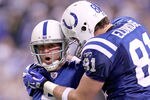 INDIANAPOLIS, IN - DECEMBER 22:  Dan Orlovsky #6 of the Indianapolis Colts celebrates with Brody Eldridge #81 after throwing the game winning touchdown pass during the NFL against  the Houston Texans at Lucas Oil Stadium on December 22, 2011 in Indianapolis, Indiana.  (Photo by Andy Lyons/Getty Images)