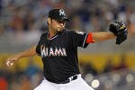 MIAMI, FL - MAY 14: Anibal Sanchez #19 of the Miami Marlins pitches during a game against the Pittsburgh Pirates at Marlins Park on May 14, 2012 in Miami, Florida.  (Photo by Sarah Glenn/Getty Images)