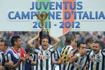 TURIN, ITALY - MAY 13:  Claudio Marchisio of Juventus FC celebrates with the Serie A trophy after the Serie A match between Juventus FC and Atalanta BC at Juventus Stadium on May 13, 2012 in Turin, Italy.  (Photo by Valerio Pennicino/Getty Images)