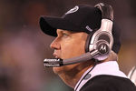 EAST RUTHERFORD, NJ - DECEMBER 12: Head coach of the New York Jets, Rex Ryan looks on from the sideline against the Miami Dolphins at New Meadowlands Stadium on December 12, 2010 in East Rutherford, New Jersey.  (Photo by Nick Laham/Getty Images)
