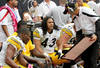 HOUSTON, TX - OCTOBER 02: Safety Troy Polamalu #43 talks to defensive coordinator Dick Lebeau of the Pittsburgh Steelers on the sidelines against the Houston Texans on October 2, 2011 at Reliant Stadium in Houston, Texas. Texans won 17 to 10. (Photo by Thomas B. Shea/Getty Images)