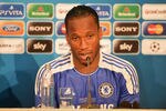 MUNICH, GERMANY - MAY 19:  In this handout image provided by UEFA, man of the match Didier Drogba of Chelsea attends the post match press conference after UEFA Champions League Final between FC Bayern Muenchen and Chelsea at the Fussball Arena München on May 19, 2012 in Munich, Germany.  (Photo by Handout/UEFA via Getty Images)