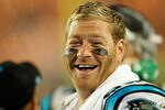 MIAMI GARDENS, FL - AUGUST 19:  Jeremy Shockey #80 of the Carolina Panthers laughs during a preseason NFL game against the Miami Dolphins at Sun Life Stadium on August 19, 2011 in Miami Gardens, Florida.  (Photo by Mike Ehrmann/Getty Images)