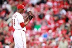 CINCINNATI, OH - APRIL 05:  Aroldis Chapman #54 of the Cincinnati Reds prepares to throw a pitch during the game against the Miami Marlins on Opening Day at Great American Ball Park on April 5, 2012 in Cincinnati, Ohio.  (Photo by Andy Lyons/Getty Images)